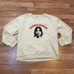 Jackson Browne Crewneck Sweatshirt Cream | Women Size XXL